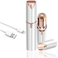 Premium USB Rechargeable Electric Facial Hair Removal Device for Women, Portable Waterproof with LED Light, 18K Gold Plated, Safe & Painless. 