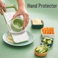 5-in-1 Multifunctional High-Quality Vegetable & Fruit Slicer With Five Changeable Blades Hand Protector Made Slicing Effortless Kitchen Gadget Manual Vegetable Slicer Cutter Potato Shredders Garlic Carrot Grater Chopper Salad Cutter - Simple And Easy Use.. 