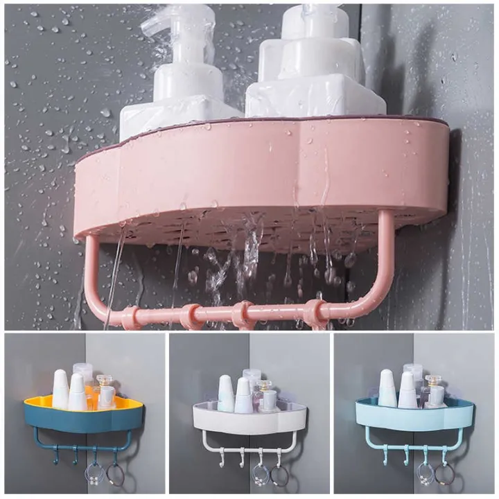 Adjustable%204%20Hooks%20Corner%20Shower%20Caddy,%20Multifunction%20Basket%20Shelf%20for%20Hanging%20Sponge%20and%20Razor,%20Shampoo%20Holder%20Organizer,%20No%20Drilling%20Adhesive%20Wall%20Mounted%20Bathroom%20Shelf,Rustproof%20-%20Image%203