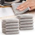 Pack of 5 New Multipurpose Wire Dishwashing Rags for Wet and Dry Bilayer， Multifunctional Non-Scratch Wire Dishcloth, Scrub Dish Cloths for Washing Dishes, Sinks, Counters, Stove Tops. 