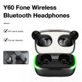 Y60 TRUE Wireless Earbuds TWS wireless headset new earbuds with high bass chip ear buds. 