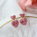Dainty Pink  Earrings Gift-ready Sparkling  Heart Studs Hypoallergenic Fashionable Cute Earrings for Daily Wear Party Accessory Women's Gift Fashion Statement Birthday Present. 