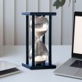 30 Minutes Hourglass Sand Timer Large Black Wooden Vintage Hourglass Timer Set White Sand Sandglass Timer Classroom. 