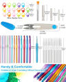 ⚡🔹⚡28 Pcs Crochet Hooks Set Ergonomic Colorful Knitting Needles for Arthritic Hands with Stitch Markers & Large Eye Blunt Needles⚡🔹⚡. 