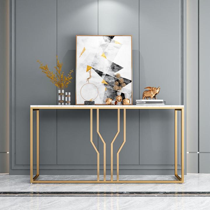 New stylish modern metal furniture golden console marble top console table