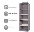 Foldable Hanging Closet Organizer| 5-Layer Capacity Garment Organizer| Foldable Wardrobe Organizer with 5 pockets. 