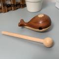 Wooden Fish Ornament Handcrafted Wooden Whale Ornament Percussion Instrument for Desktop Decor Style Reliable Wooden Block Toy. 