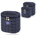 2pcs Fancy Tweed Beauty Box Makeup Cosmetic Organizer Kit for Girls. 