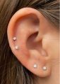 2MM,1.5MMSmall Genuine Chandi Stud Earrings / 2mm Natural TIny Diamond Stud Earrings in 14k White Gold Plated Silver, Small Silver Studs. 