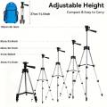 3.5 Feet Tripod Stand for Mobile Phones & Cameras | Adjustable, Portable & Lightweight Aluminum Tripod with Phone Holder & Carrying Bag – Ideal for Photography, Vlogging & Live Streaming. 