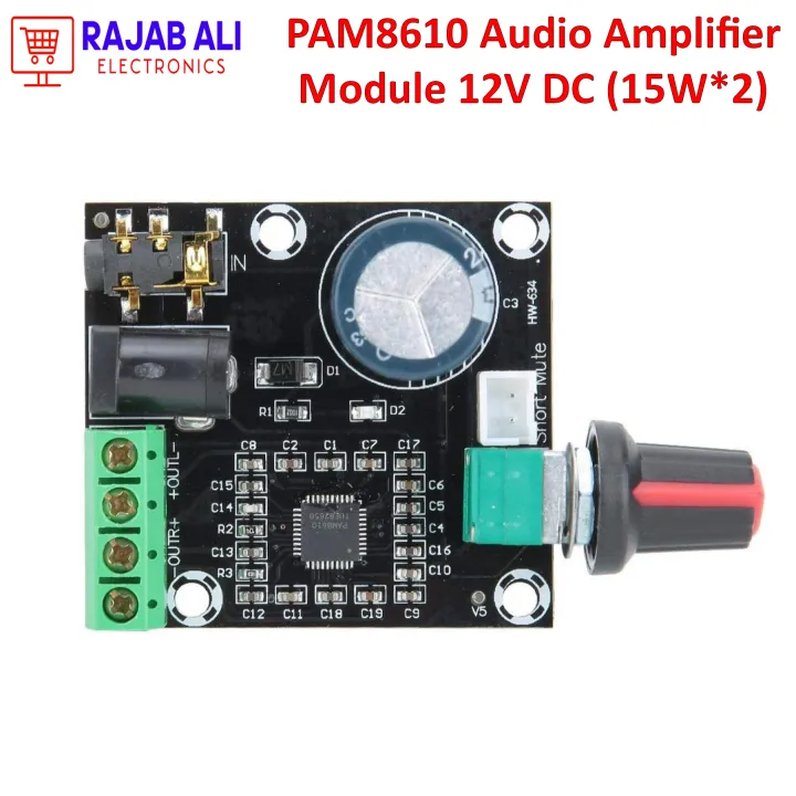 Pam Audio Module PAM8610 Stereo Audio Amplifier Board Module 15W+15W DC 12V Class D Dual ...
