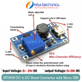 DC-DC Step-Up Power Module Micro TYPE-C USB Input Voltage Converter 2A Boost Pressure Plate Adjustable SX1308 MT3608 For Arduino. 