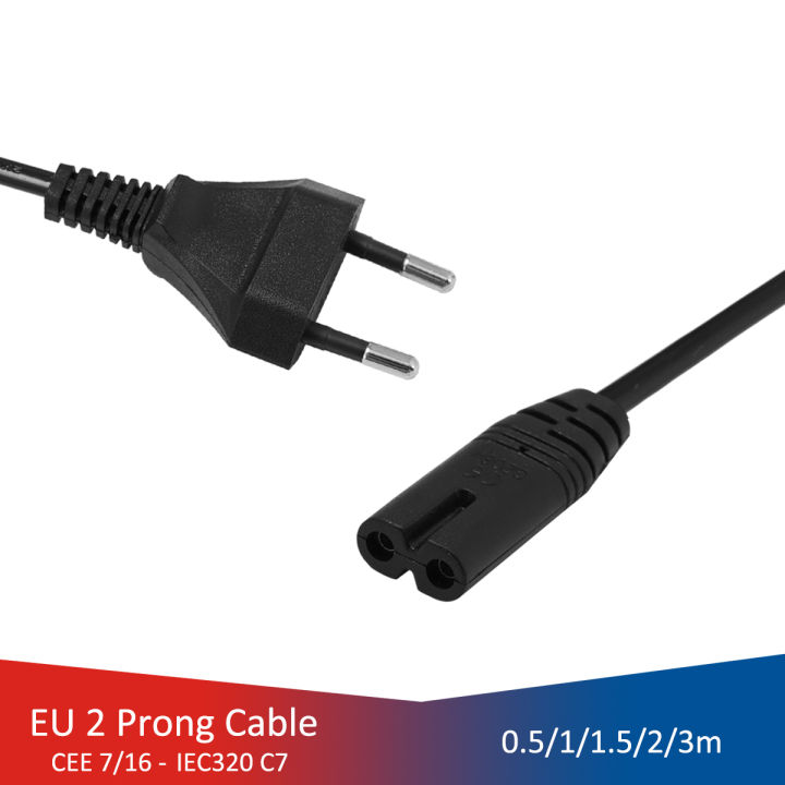 EU Extension Cable IEC C7 Figure 8 Euro Plug AC Power Cable Cord For Samsung LG Sony Desktop Laptop TV Monitor Power Supply