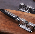 Manual Knife Sharpener – Handheld Kitchen Knife Grinder with Rotating Steel Wheel Sharpening Discs for Quick and Easy Blade Sharpening. 