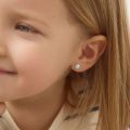 Baby Girl Legit Silver(Chandi) and Gold-Plated White Zircon Piercing Stud Earrings For Girls|Women|Men|Baby Girls | Boys. 