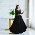 Heavy Embroidered Maxi with Pearls Gown for Women and Girls - Chiffon, Long Maxi and Trouser, Perfect for Party Occasions. 