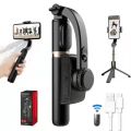Q08 | L08 Gimbal Stabilizer Compatible with iPhone Smartphone Android,Selfie Stick Tripod, Portable Extendable 3 in 1 Phone Tripod Selfie Stick with Wireless Remote Compatible Android with iPhone (Black). 