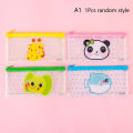 Cartoon Cute Animal Pencil Case Mesh Pen Bag Kawaii Storage Pouch Simple Pvc Waterproof Transparent Pencil Bag Stationery Office School Supplies. 