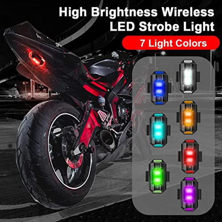 Universal Light for bike Rechargeable 7 Colors / Motorcycle Bike Flashing Light Recharge Modified Light Night Flying Signal Lamp LED Navigation Flash Light 1 Pcs