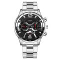 GENEVA Cross-border men's trend calendar watch three-eye men's steel strip quartz business watch manufacturers spot batch. 
