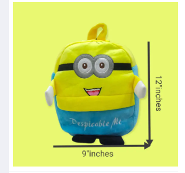 LTG Minions School Bag for kids. Plush High Quality and durable bag