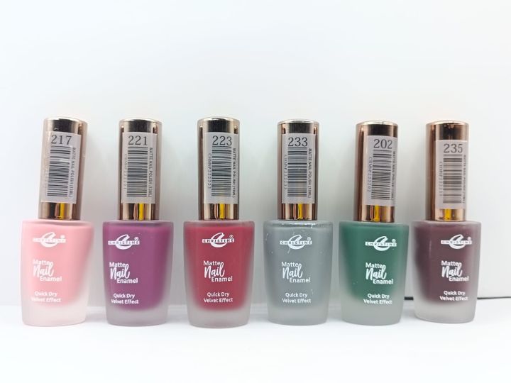 Christine Matte Nail Enamel Pack of Multi Colors (Matte Nail Polishes)