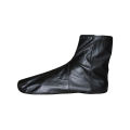 Black Leather Socks With Zipper. 
