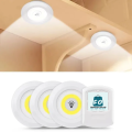 PACK OF 3 - Remote control LED Light COB Under Cabinet Light Night Light Wireless Remote Control Dimmable Wardrobe Lamp 3W Super Bright Closet Lighting | Cell not included | 3Pcs + 1 remote (white color). 