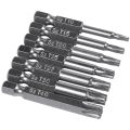 7Pcs Star Bit Screwdriver Drill Bits Screw Driver Magnetic 1/4Inch Hex Shank Hand Tools Five-Pointed Star Bore Hole. 