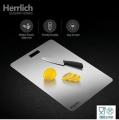 Herrlich Homes Rectangle Stainless Steel Chopping Board | with Steel Straw & Anti-Skid Silicon Pad | for Cutting Vegetables, Meat, Fish, Fruits | Chopping Board for Kitchen | M | 30x 20 cm. 