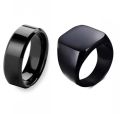 Black Titanium Ring & Men Black Titanium Challa for Men Pack of 2. 