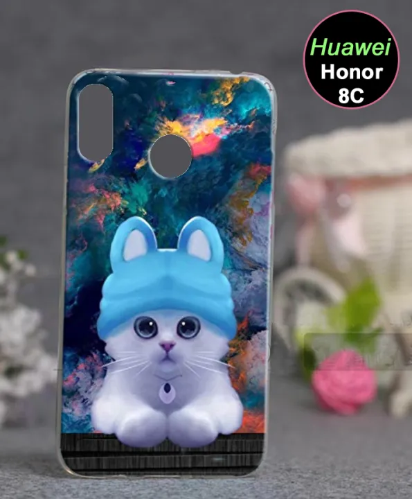 Huawei%20Honor%208C%20Soft%20Back%20Cover%20with%20Cat%20Design%20Slim%20Fit%20Flexible%20Printed%20Case%20-%20Image%204