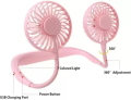 Neck band Fan 360 Degree USB Fan Rechargeable For Outdoor Office Sport Hand Free Mini Neck Double Fans 3 Speed Adjustable Mini Fan Portable Lazy Neck Hanging Style Dual Cooling. 