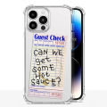 Guest Check Text Label Phone Case For iPhone 15 14 13 12 11 Pro X XS XR Max 7 8 Plus SE 2 3 Mini Soft Clear TPU Back Cover. 