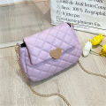 Women PU Leather Diamond Plaid Shoulder Bag Fashion Chain Small Crossbody Bag. 