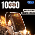 Q122 QTech Powerbank 10000mAh Mini Size with Dual USB Output | Built-in Charging Cable for iPhone | Digital Display | Stylish & Compact Powerbank Design | Reliable Backup Power for Android, iPhone, WiFi Routers | Portable Powerbank for Travel | Durable &. 