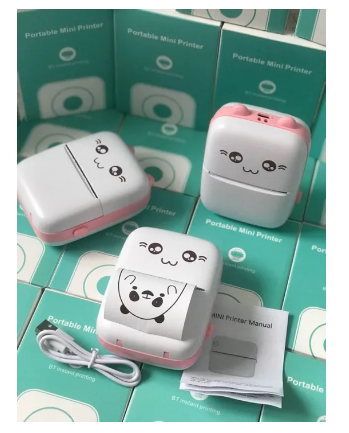 Mini Printer Portable, Pocket Thermal Printer, Bluetooth Wireless Smart Printer for Photo Picture Office Receipt Label Note QR Code Inkless Printing with Android APP