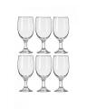6 Pieces - Water Wine Glasses - Clear. 