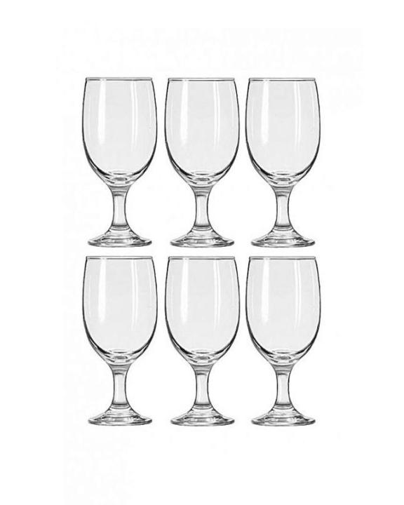 6 Pieces - Water Wine Glasses - Clear