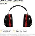 Original Ear Muff 3M Optime 105: NRR:30 dB-Anti Noise, Studying, Travelling, Meditation, Shooting,Music and Concert- Stainless Steel Headbands-Twin Cup Design-Foldable - Adjustable to your Headsize - Made in USA. 
