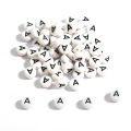 100Pcs Acrylic Beads Letter Beads Round Letter Alphabet Beads DIY Jewelry Making Bracelet Necklace Accessories. 