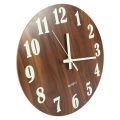 12 Inch Night Light Function Wooden Wall Clock Vintage Rustic Country Tuscan Style For Kitchen Office Home Silent & Non-Ticking Large Number Operated Indoor Clocks. 