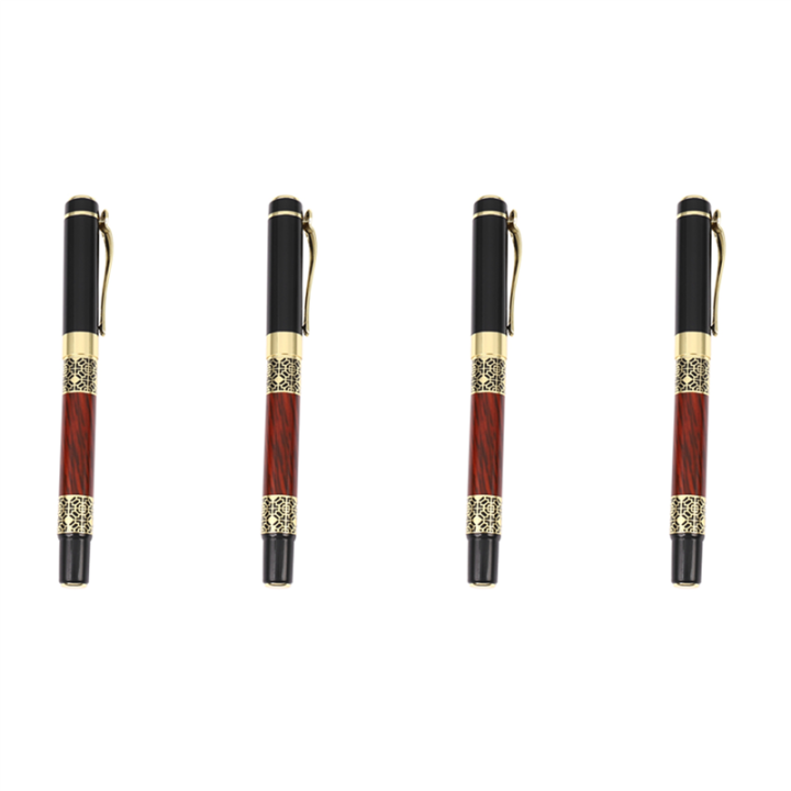 4X Chinese Classical Roller Ball Pen Elegant Metal Ballpoint Pen for Office Business Signature School Student Gift