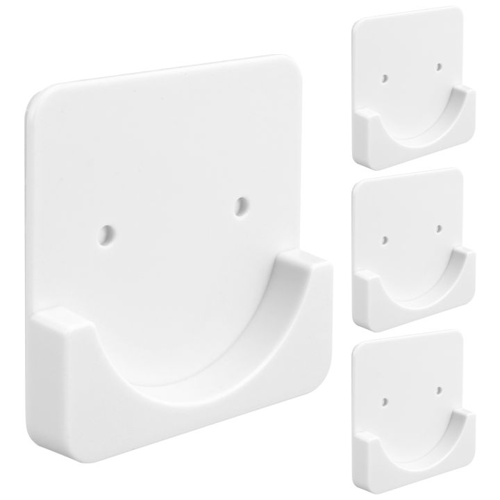 4 Pieces Adhesive Shower Curtain Rod Holder Shower Rod Retainer Wall Mount Holder, Shower Curtain Rod Not Included White