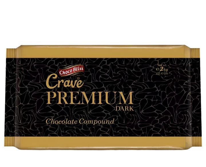 Crave Premium Dark Compound Chocolate Slab 2kg cooking chocolate
