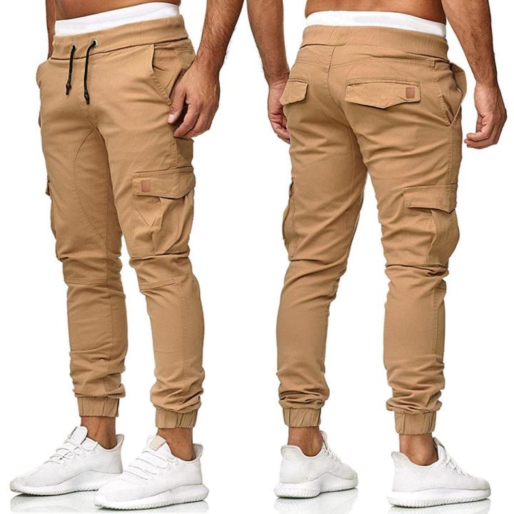 6 Pocket Cargo Trousers in Beige Color