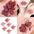 badge1 pc Bear Matte Lip Gloss Key Chain Style Trendy Lip Gloss Make UP Your Lips For Girls & Women MOC153. 