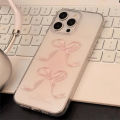 Cute Sweet Girl Pink Bow Phone Case For iPhone 16 15 14 13 12 11 Pro Max X XS XR 7 8 Plus Clear Soft Silicone Shockproof Cover. 