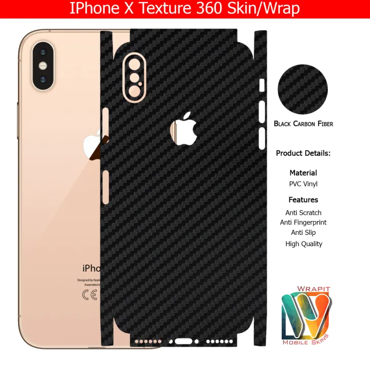 For%20Iphone%20X%20Skin/Wrap%20360%20Protection%20Carbon%20fiber/%20Matte/%20Transparent/%20Leather%20Back%20And%20Sides%20Included%20Camera%20Skin%20-%20Image%202
