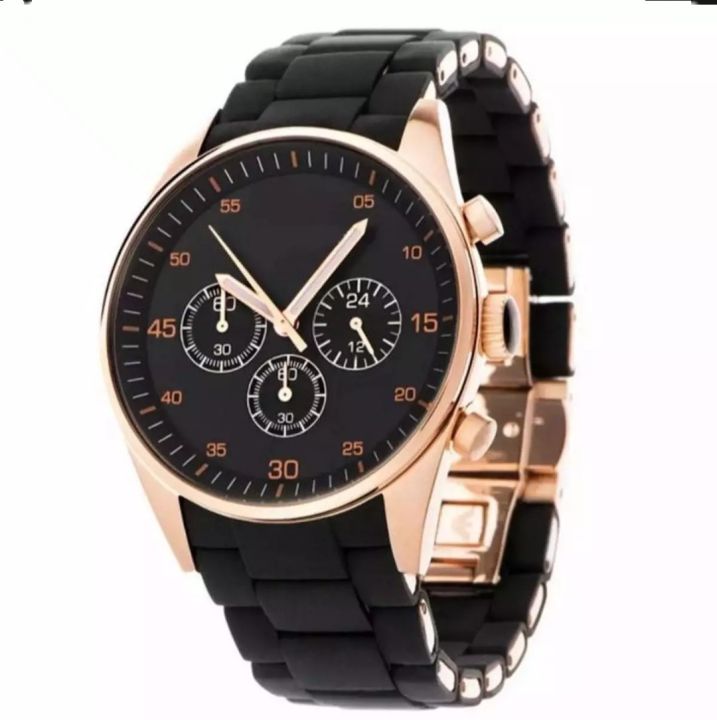 watch for men and boys watches for men in black silver color matt rubber chain new design 2023